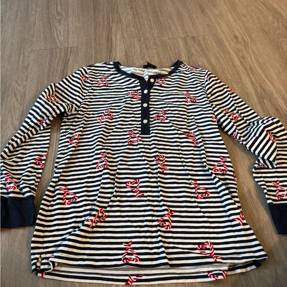 J. Crew Kids Pajama Set - Navy and White Stripes with Red Accents
